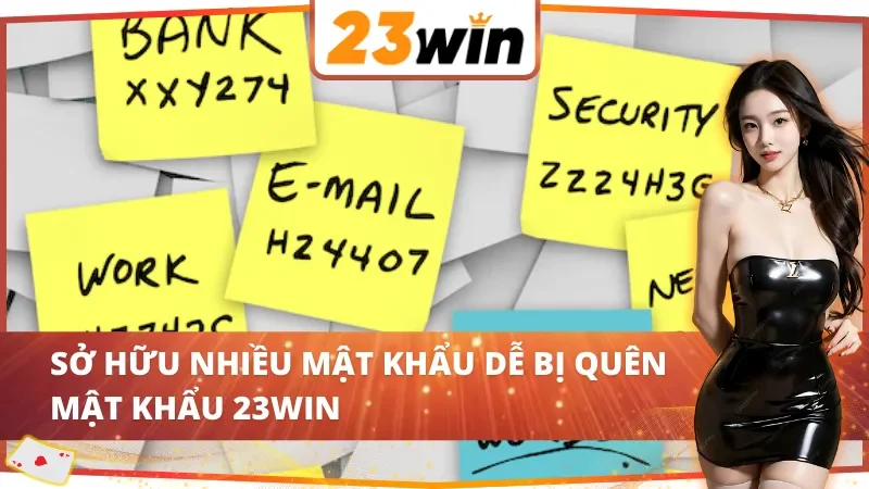 Sở hữu nhiều mật khẩu dễ bị quên mật khẩu 23WIN